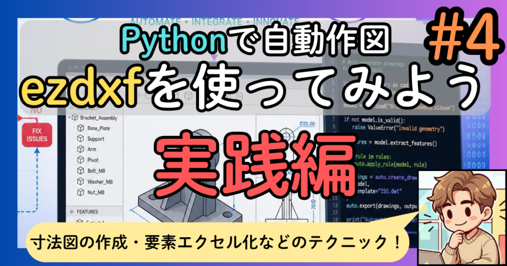 ezdxfを使ってみよう #4~実践・DXF読込編~【U型トラフの規格別自動作図とpandasによるデータ抽出】